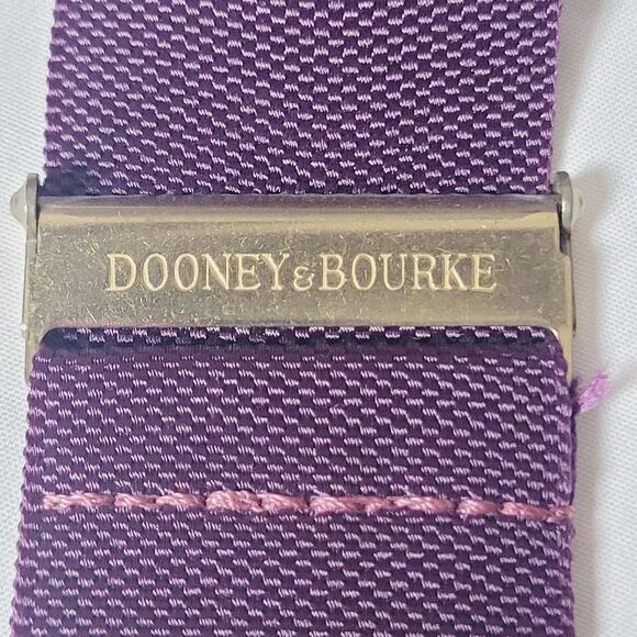 Dooney & Bourke Suspenders Mens One Size Purple Tan Leather Button End Y-Back - Picture 7 of 8